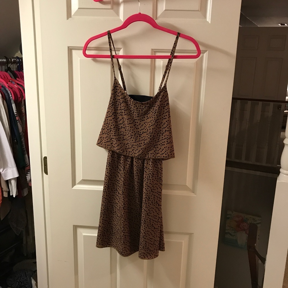 Ya Brown and Black Dot Dress